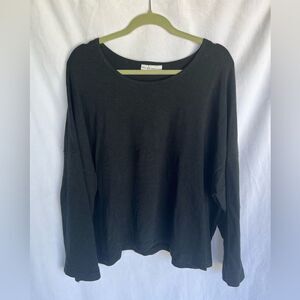 BRYN WALKER Dark Gray Bamboo Organic Cotton Pullover Blouse One Size Fits All